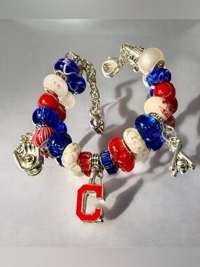 Cleveland Guardians Beaded Charm Bracelet
